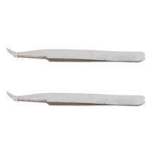 2X Anti-Static Tweezer Maintenance Tool Curved Pointed Stainless Steel