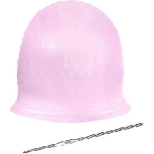 (Pink) Silicone Highlighting Cap, Highlighting Cap And Hook, Hair Dye Cap, Hair Frosting Cap, Highlighting Frosting Cap