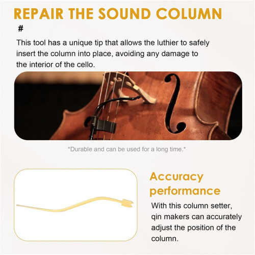 Cello Sound Post Setter Cello Repair Tool Metal Column Hook Tool Cello Accessory Curved 2
