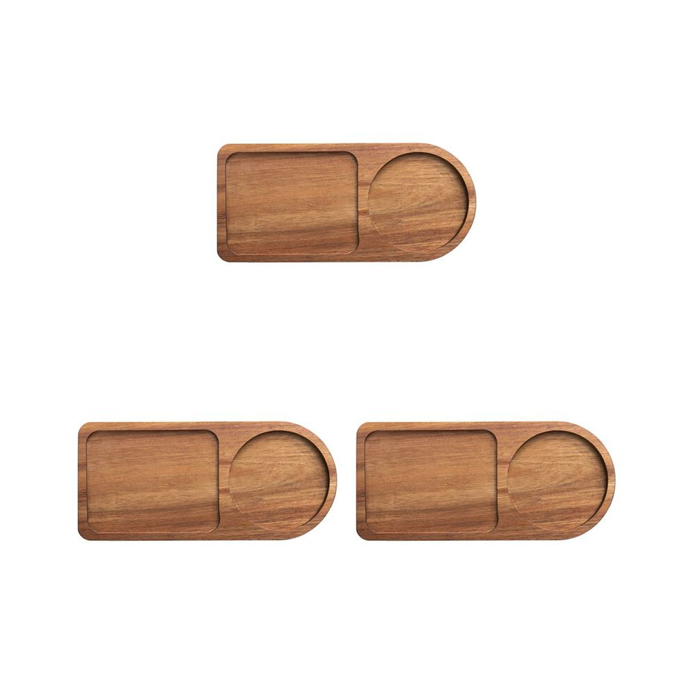 Brecantia 3X Coffee Tray Wood Plate Breakfast Tray For Serving Food Hospitality Coffeeware Teaware Decor C