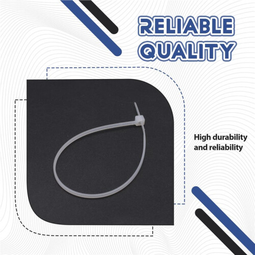 3mm x 150mm Auto Wire Push Cable Zip Tie Organizer White Black 100 Pcs 2
