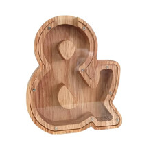 Wooden Piggy Bank for Kids with Clear Window, Money Saver with Custom Letter Tiles