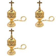 3X Charcoal Incense Burner Gold Incense Holder Charcoal for Incense Burner Censer Incense Burner Catholic Incense Burner