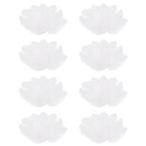 80 Pieces White Natural Ostrich Feather 20-25cm Wedding DIY