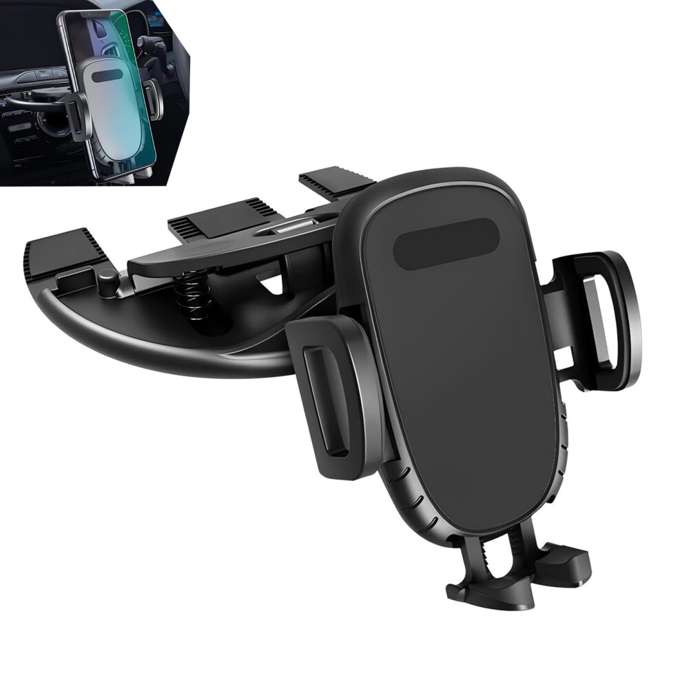 Car Cd Slot Phone Holder With Automatic Lock Grip, 360 Rotation And AntiâSlip Shock Absorption, Black 9771547039099
