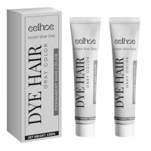 (2pcs) Gray Permanent Hair Dye Long Lasting Permanent Hair Colour Hair Care Agent 100ml