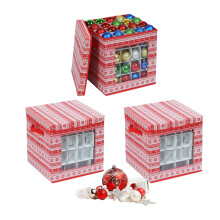 Christmas Bauble Storage Boxes, Set of 3 with Dividers