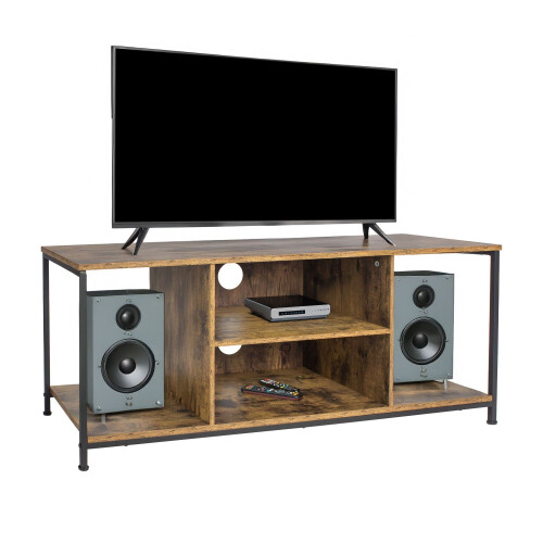 Meuble TV à 4 compartiments, finition effet bois