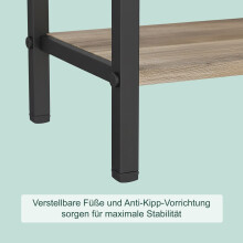 Towel Stand with Shelf - Metal Frame, Wood-Effect Finish