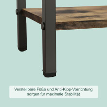 Towel Stand with Shelf - Metal Frame, Wood-Effect Finish