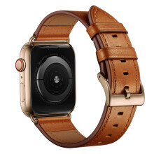 Leather Band Brown Grain Strap for Apple Watch Series 9 8 SE 7 Ultra 2 Quick Release