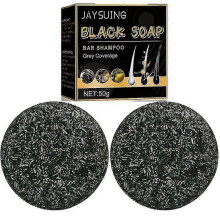 (2Pcs) 1-3pcs Men's Grey Coverage Bar Shampoo Hair Darkening Black Soap For Grey Hair Cover -Q599