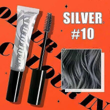 (10 SILVER) One-off Temporary Hair Coloring Disposable Hair Coloured Chalk Wax for Hair Cover Fashion Design Washable Non-toxic Beauty Tools 25-26