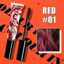 (01 RED) One-off Temporary Hair Coloring Disposable Hair Coloured Chalk Wax for Hair Cover Fashion Design Washable Non-toxic Beauty Tools 25-26