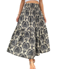 Women's Printed Skirt, Vacation Casual Beach Skirt-Gray XL
