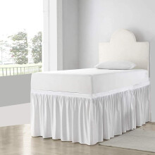 Twin XL Bed Skirt 25 Inch Drop White Ruffled Dorm Room Style for College Loft Bed and Storage