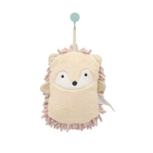 Cute Hedgehog Chenille Hand Towel, Soft Absorbent Double Layer Coral Velvet Hanging Bathroom Towel (001)