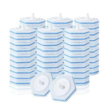 50 Disposable Toilet Brush Heads Refills, Gentle Sponge Cleaning, Universal Rod Compatible, Bulk Pack