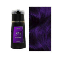 (Purple) Nova Hair Dyeing Shampoo White Hair Quickly Dyed Black 3-in-1 Shampoo Fluffy Oil Control Hair Care Products Nourish Hair Shampoo 25-26