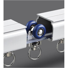 2m Ceiling Mount Curtain Track Set, Smooth Quiet Sliding Curtain Rail with Fittings, White Finish