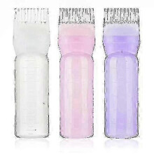 3pcs Root Comb Applicator Bottle Empty Hair Dye Bottle Dispensing Refillable Hair Coloring Dyeing Bottles Hairdressing Styling Tool for Salon Cleaning