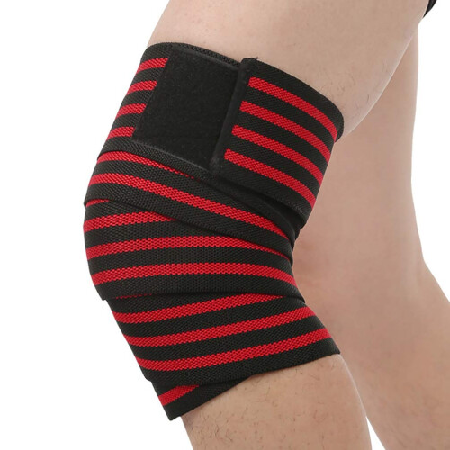 71 Inch Elastic Knee Wraps for Weightlifting, Adjustable Compression Support Straps for Gym Workout