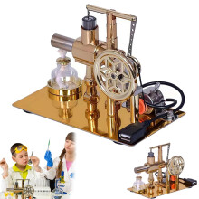 Stirling Engine Model Power Generator with LED, Single Cylinder Metal Hot Air Engine Educational Toy