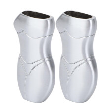 2 Pcs Aluminum Alloy Lighter Case, 3D Human Body Design, Durable Metal Protection, Compact 7cm Gray Cover