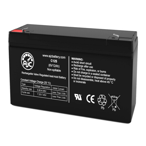 6V 12Ah Emergency Light Battery Replacement for Chloride 1000010074, Reliable Backup Power