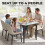 Homcom HOMCOM Dining Table for 4, Kitchen Table with Sintered Stone Tabletop, White 4