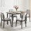 Homcom HOMCOM Dining Table for 4, Kitchen Table with Sintered Stone Tabletop, Brown 7
