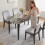 Homcom HOMCOM Dining Table for 4, Kitchen Table with Sintered Stone Tabletop, Brown 8