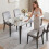 Homcom HOMCOM Dining Table for 4, Kitchen Table with Sintered Stone Tabletop, White 8