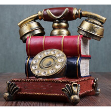Retro Telephone Coin Bank 6.3 Inch Vintage Rotary Dial Piggy Bank Resin Decor Gift for Home or Cafe