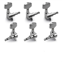 Silver Acoustic Guitar Tuning Pegs Set 3 Left 3 Right Stable Tuning Control Easy Installation Classic Finish