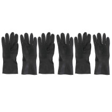 26-27 3 Pairs Barber Hair Dye Gloves Anti-slip Waterproof Hand Protectors Hairdressing Supplies Hair Beauty Tools for Women Men - Size S (Black)
