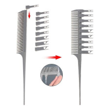 Adjustable Sectioning Highlight Comb Professional 2 Side Hair Dyeing Comb Weaving Cutting Brush Salon Hair Coloring Styling Tool