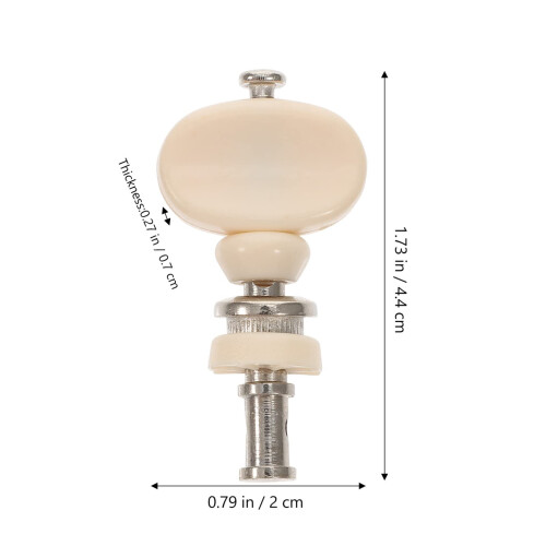 4Pcs Ukulele Tuning Pegs Set with Ergonomic Plastic Buttons, Chromium White, Stable Tuning Control 1