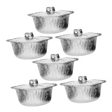6pcs Disposable Aluminum Foil Containers with Lids for BBQ Grilling Cooking and Camping Storage
