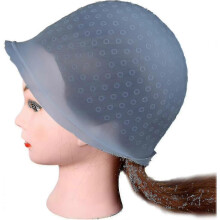 1 Pack Silicone Hair Dye Cap, Reusable Professional Salon Hair Dye Cap, with Crochet Hair Styling Tools (blue)