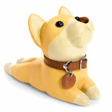 Cute Dog Door Stopper Wedge with Slip‑Resistant Grip and Non‑Scratching Surface, Khaki Decorative Design