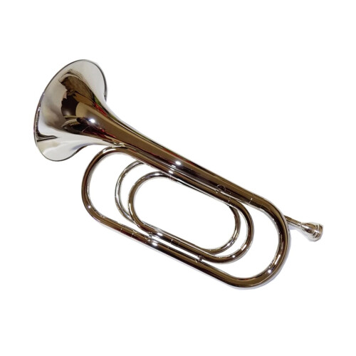 Beginner Bb Bugle Horn Nickel Plated Finish with Carrying Bag for Practice and Performance 1