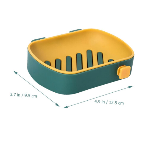 Wall Mounted Soap Dish Double Layer Drain Design Adhesive Bathroom Soap Holder with Hook 1
