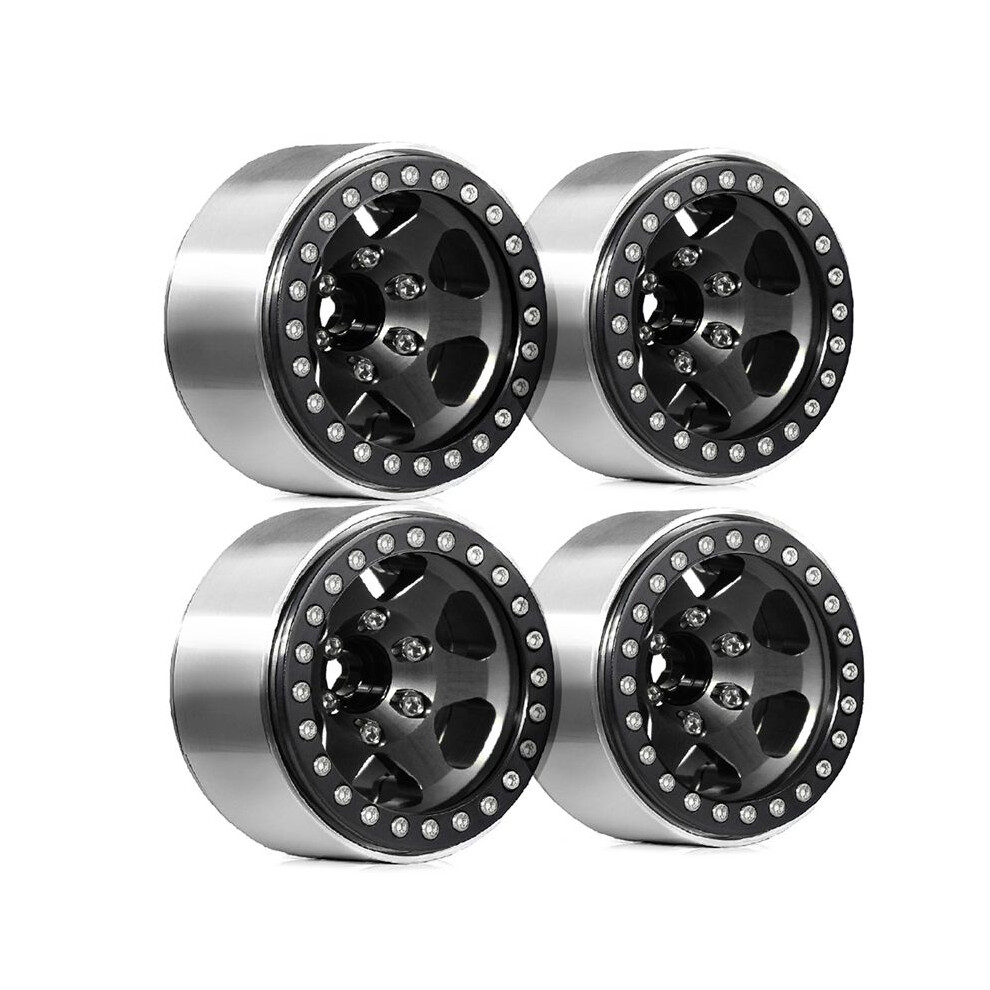 4Pcs Metal 1.9Inch Beadlock Wheel Rim Wheel Hub For 1/10 Rc Crawler Car Axial Scx10 Pro Capra Trx4/Rc4wd D90 Redcat B Tauoh