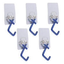 5pcs Wall Mounted Mop Broom Holder, NoDrill Adhesive Organizer Rack for Kitchen and Bathroom
