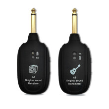UHF Guitar Wireless System Transmitter Receiver Built in Battery 50M Sound Transmission Range for Guitar Bass