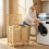 Homcom HOMCOM Bamboo Laundry Basket with Lid, 2 Baskets, Foldable, Natural 9