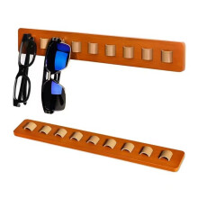 Wooden Wall Mounted Sunglasses Holder with Clear Grid Organization for Hallway Space Saving Decor