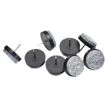 12 Pcs Furniture Felt Pads 22mm Black Nailon Chair Leg Floor Protectors for Wooden Furniture