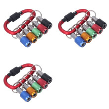 3 Set 1/4 Bit Holder, Oxidation Resistant Good Compatibility Magnetic Socket Holder Metal Carabiner Portable Plating Red
